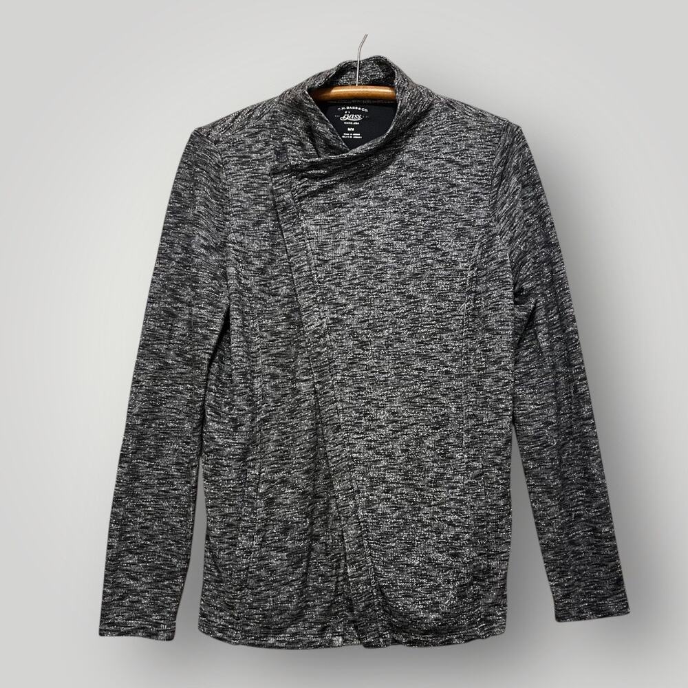 G.H. &Co Bass Sweater Jacket Women's Medium Grey Asymmetric Zip Heavy Weight